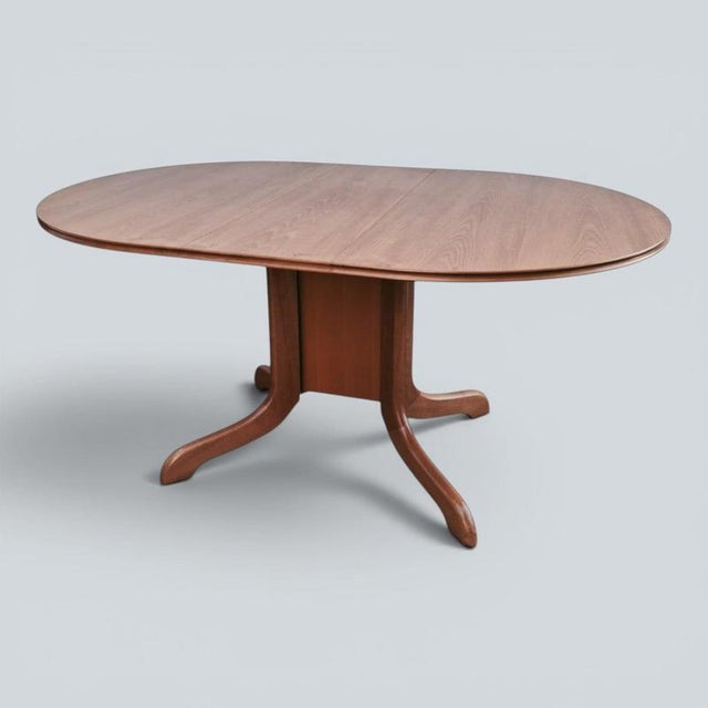 Gold Mid-Century Teak Oval Drop Leaf Gateleg Dining Table by Morris of Glasgow, 1960s For Sale - Image 8 of 10