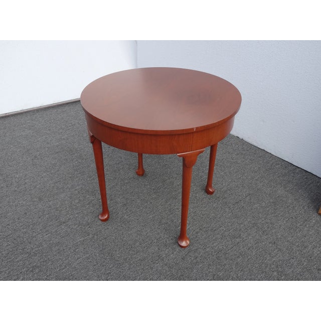 Vintage Queen Anne Style Round Mahogany Side Table by Baker Furniture Co. For Sale - Image 11 of 13