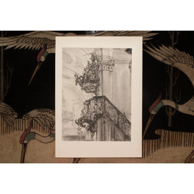 1959 After "Church Interior" by Adolph Von Menzel, Large Architectural Photogravure For Sale - Image 4 of 9