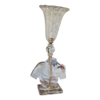 Vintage Murano Art Glass Table Lamp Sculptural Male Torso, Italy, 1960s, Set of 2 For Sale