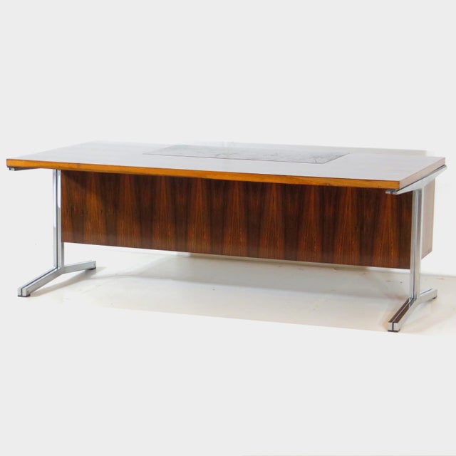 Brown Writing Desk by Theo Tempelman for Ap Originals, 1960s For Sale - Image 8 of 9