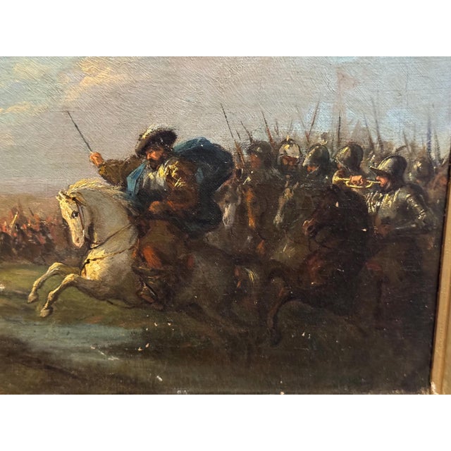 Antique 19th C. Oil Painting European Battlefield WOW! For Sale - Image 9 of 18