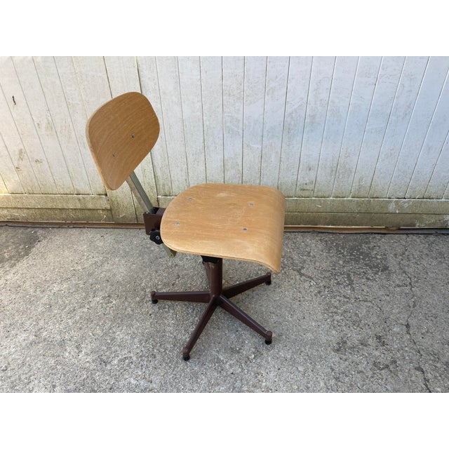 Industrial Architect Swivel Adjustable Chair, 1950 For Sale - Image 9 of 13