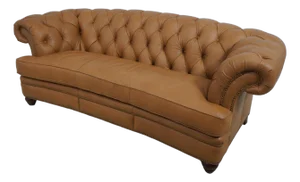 Maitland Smith Tan Leather Chesterfield Sofa No 324