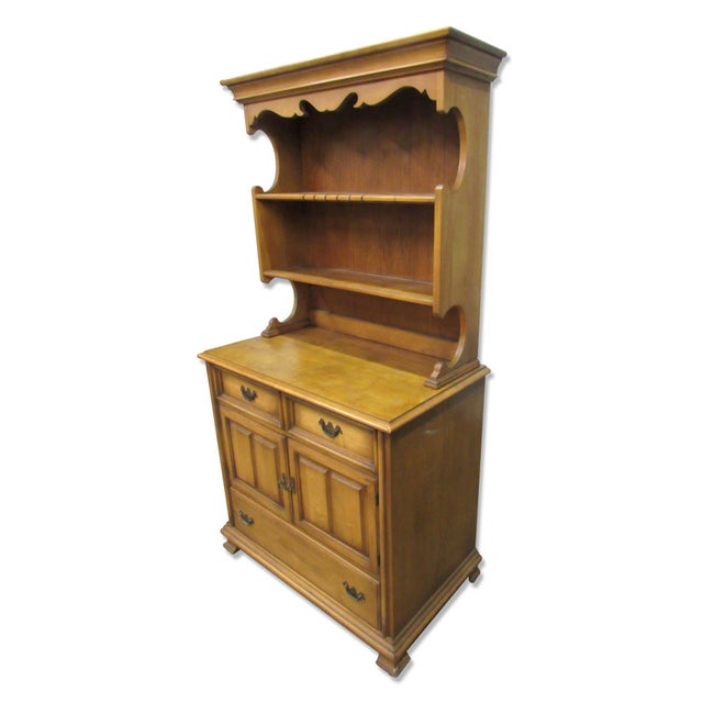 Traditional Vintage Country Style Maple Cabinet Server For Sale - Image 3 of 13