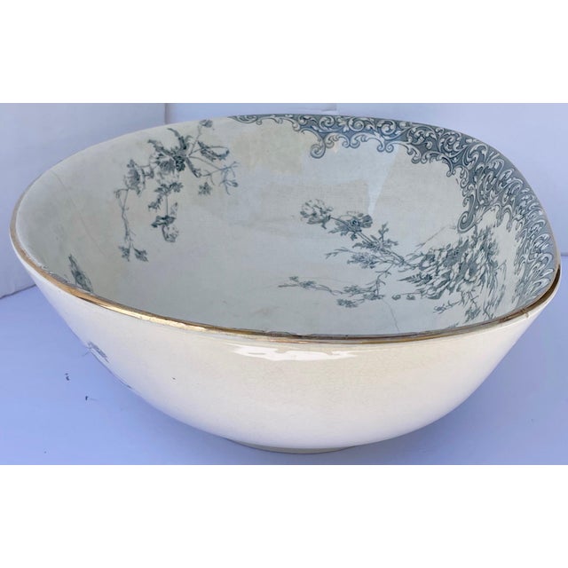 Late 19th Century 1891 Doulton Burslem Transfer-Ware Porcelain Wash Basin For Sale - Image 5 of 10