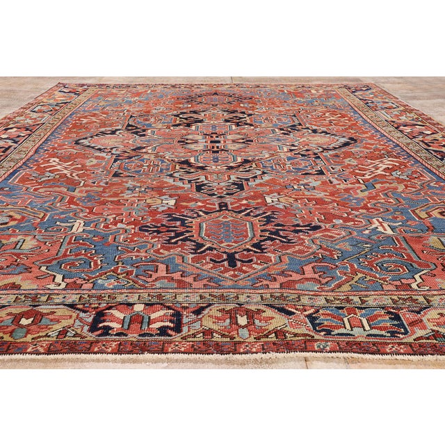 Antique Persian Heriz Rug, 09'06 X 12'03 For Sale - Image 9 of 10