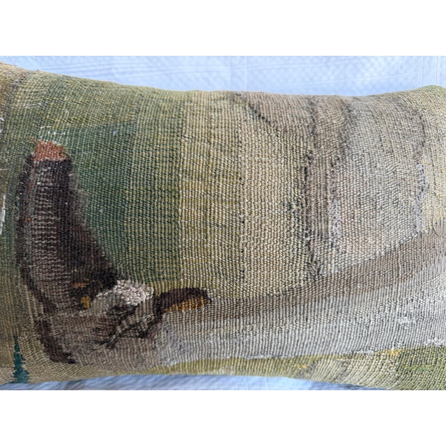 17th Century Brussels Baroque Tapestry Pillow With Bird For Sale - Image 4 of 6