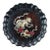 Vintage Chinese Zitan Wood Scalloped Tea Tray With Mother of Pearl Fu Lion & Ball Inlay For Sale