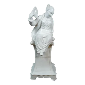 1960s Ethan Allen Blanc De Chine Terracotta Pedestal Sculpture Statue Italy
