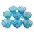Vintage Mid-Century Modern Hazel-Atlas Capri Dots Aqua Blue Glass Teacups – Set of 8 For Sale