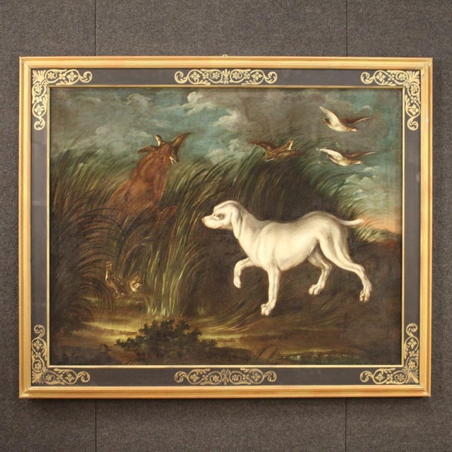 French Artist, Landscape with Dog, 1750, Oil on Canvas, Framed For Sale - Image 16 of 16