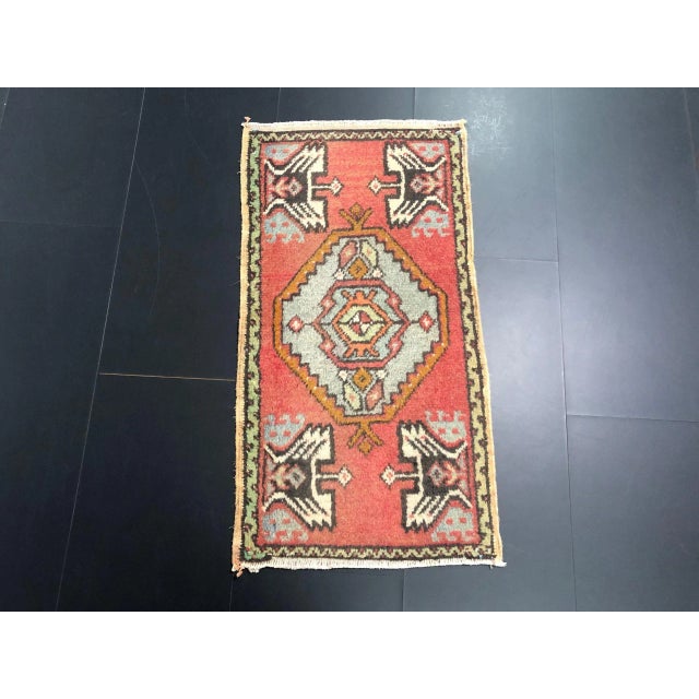 Small Vintage Turkish Rug For Sale - Image 6 of 6
