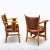Period: 1st half of the 20th century, material: solid oak, genuine leather. The design-untypical chairs come from the...
