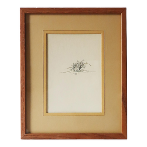 Framed Ink and Watercolor Drawing, Winter Landscape by Keith McDaniel