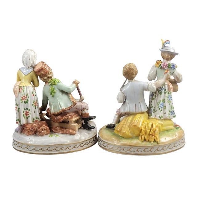 Rococo Porcelain Allegories for Summer and Winter, Four Seasons Series by Carl Thieme, Potschappel, 1902, Set of 2 For Sale - Image 3 of 12
