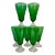 Antique Art Deco Depression Green Glass Water/Ice Tea Goblets - Set of 7 For Sale