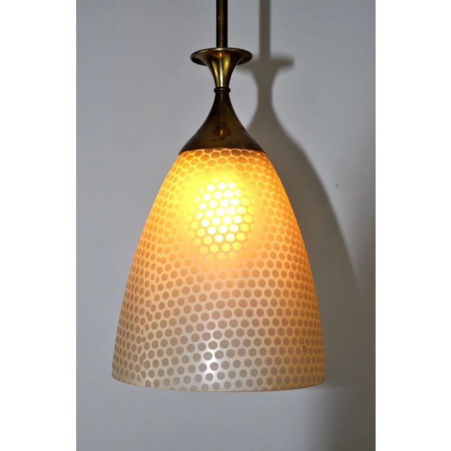Gold Art Deco Pendant Lamp, 1960s For Sale - Image 8 of 10
