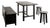 Mid-Century Modern French Wooden Cabin Dining Set in Dark Stained Oak, 1950s, Set of 4 For Sale