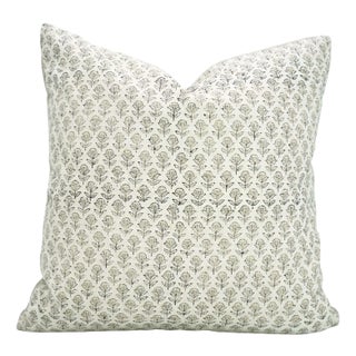 Floral Print Decoration Pure Linene Pillow Cover 14x14 Inches, Tarangani For Sale