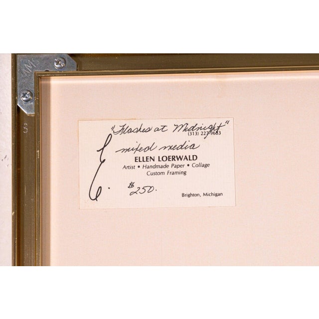 Abstract Expressionism Ellen Loerwald Flashes at Midnight Modern Mixed Media Painting on Board Framed For Sale - Image 3 of 11