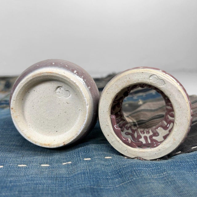 Japanese Tea Ceremony Set Shiso-Te Glaze, 1960s, Set of 3 For Sale - Image 12 of 13