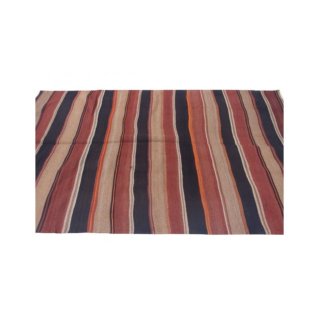 Striped Vintage Kars Kilim Rug - 5`1" X 7`10" For Sale - Image 4 of 6