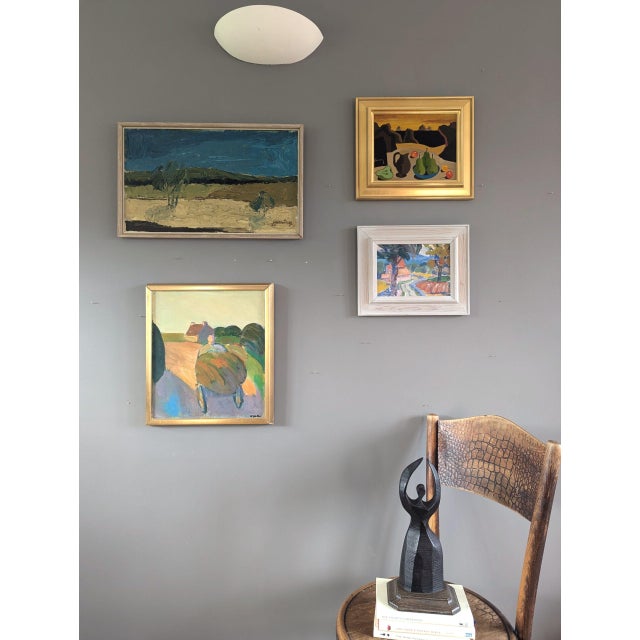 Surrealism Vintage 'Surrealist Still Life' Original Still Life Landscape Tempera Painting by Swedish Artist Eric Cederberg (1897-1984), Framed For Sale - Image 3 of 12