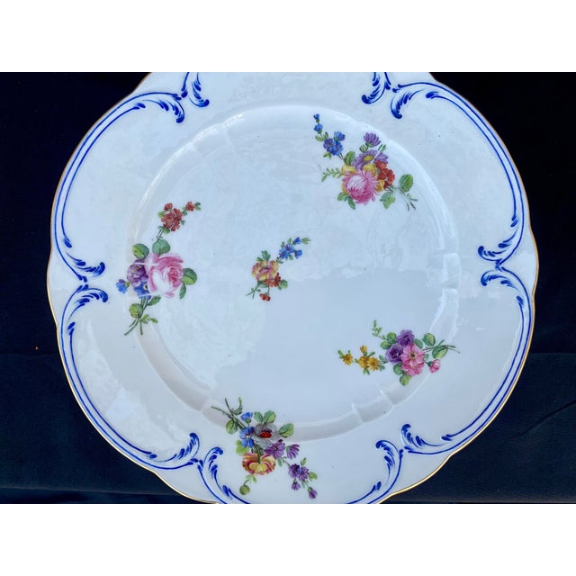 Set of 14 Hand-Painted Sèvres Porcelain Dinner Plates, 18th Century For Sale - Image 13 of 16