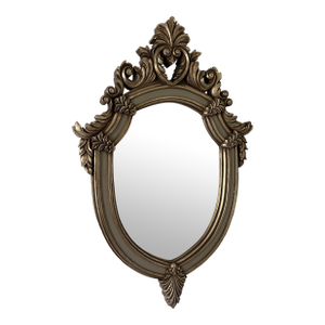 Vintage Ornate Hollywood Regency Style Silver and Slate Blue Grey Kent Wall Mirror