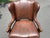 Burnt Umber Traditional Leather Wingback Armchair For Sale - Image 8 of 12