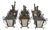 Mid-Century Modern Italian Wrought Iron Garden Lamps, 1960s, Set of 6 For Sale