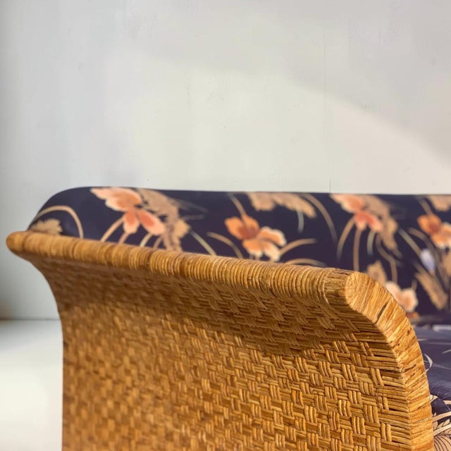 1980s 1980s Vintage Coastal Wicker Rattan Sofa For Sale - Image 5 of 10