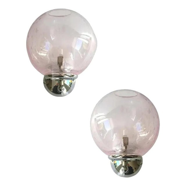 Pink Pulegoso Murano Glass Wall Sconces by Simoeng, Set of 2 For Sale - Image 10 of 10