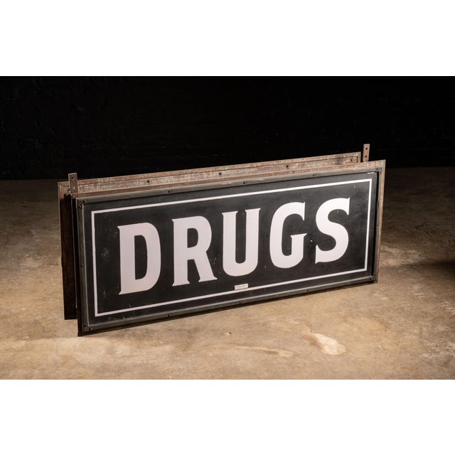 Early 20th Century Rawson & Evans Milk Glass Pharmacy Sign For Sale - Image 4 of 11