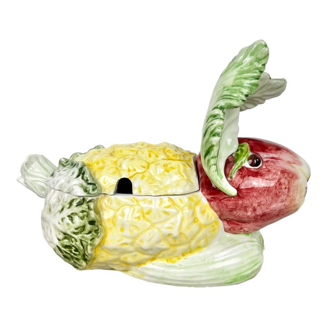 Vintage Vietri Vegetable Rabbit Tureen For Sale