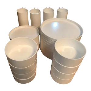 1960s Heller Massimo Vignelli White Melamine Dinnerware Set- 36 Pieces
