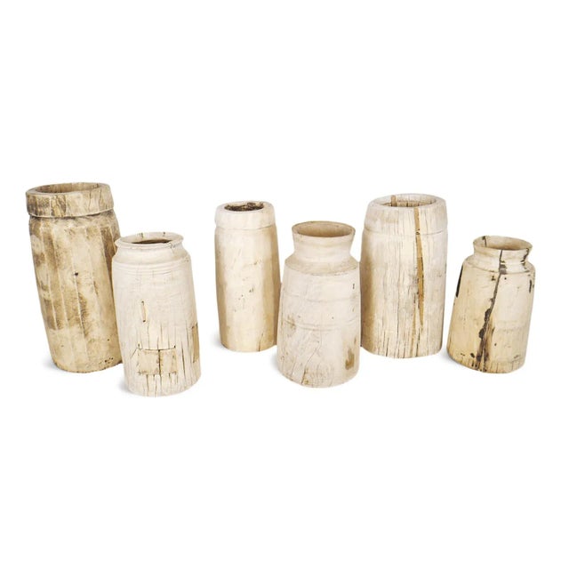 Mid 20th Century Old Sun Bleached Wood Butter Pot For Sale - Image 5 of 6