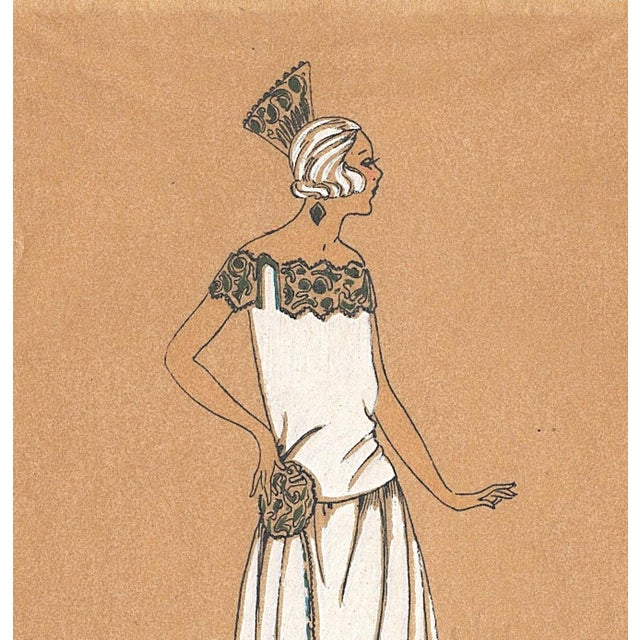 1920s 1922-1923 Set of 2-French Art Deco Couture Fashion Pochoirs For Sale - Image 5 of 9