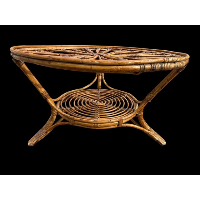 Rattan Coffee Table, Spain, 1960s For Sale - Image 12 of 16