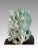 Solid Jade Carving of Auspicious Peach With Playful Monkeys on Custom Stand, Chinese Natural Green For Sale - Image 9 of 11