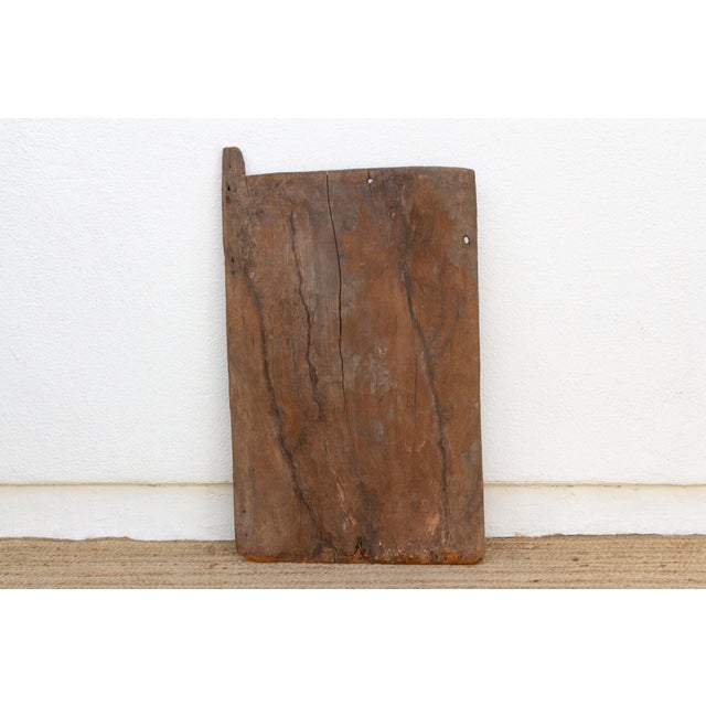 Antique Bleached Wood Solar Eye Carved Igbo Door For Sale In Los Angeles - Image 6 of 7