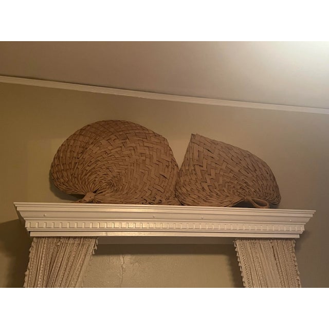 1960’s-70s Mid-Century Modern Post Modern Rattan Wall Fans For Sale - Image 6 of 6