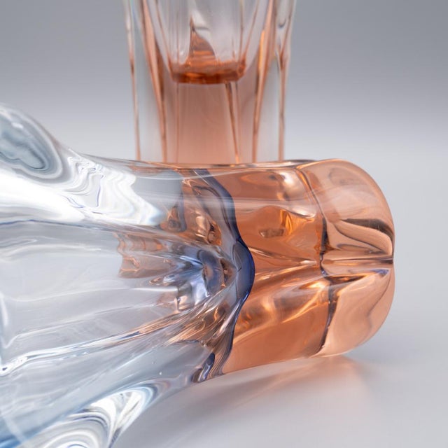 Glass Sculptural Sommerso Art Glass Vases by Josef Hospodka, 1960s, Set of 2 For Sale - Image 7 of 10