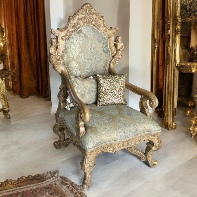 Louis XV French Italian Rococo Armchairs Chairs- Set of 2 For Sale - Image 9 of 12