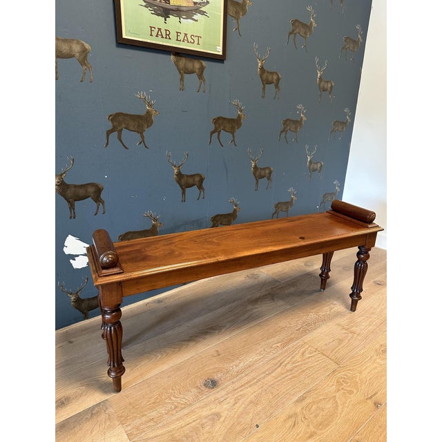 Brown Antique Window Seat in Mahogany, 1880 For Sale - Image 8 of 8