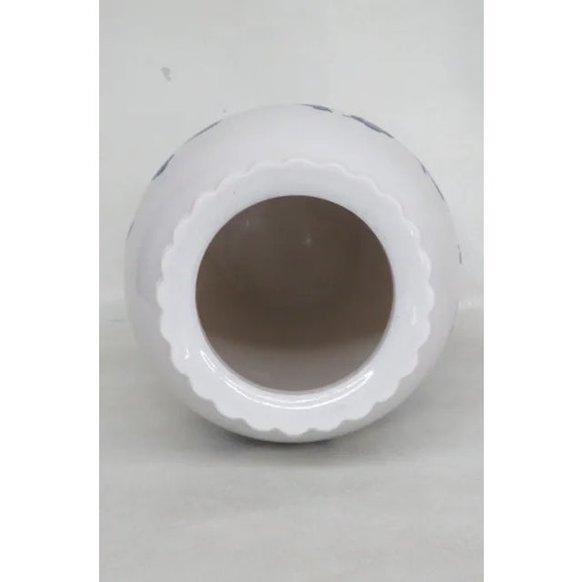 Anchor Hocking Blue Birds Cherry Blossoms Milk Glass Vase For Sale - Image 11 of 12