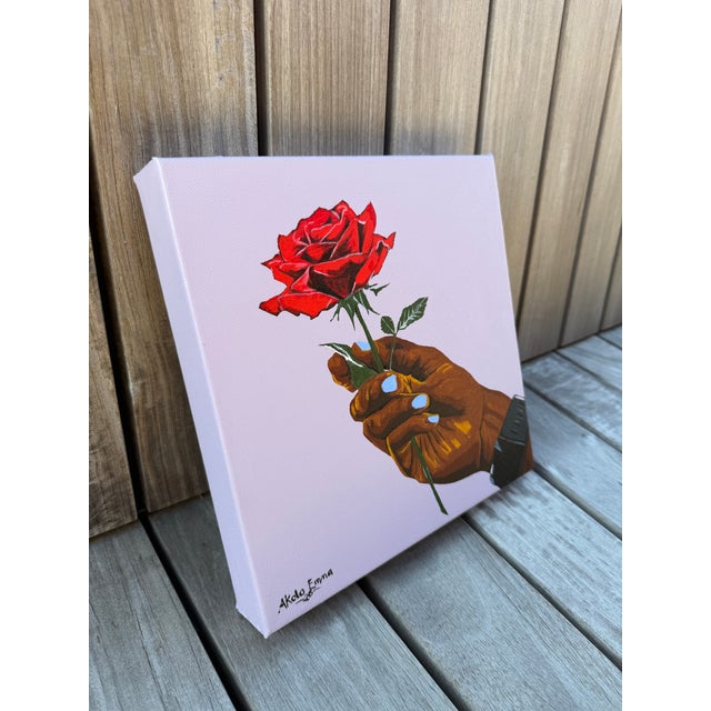 A Rose for Trying, 1, by Emmanuel Akolo, (2026), Acrylic on Canvas For Sale - Image 4 of 9