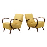 Bentwood Lounge Chairs by Jindřich Halabala, Czechoslovakia, 1940, Set of 2 For Sale