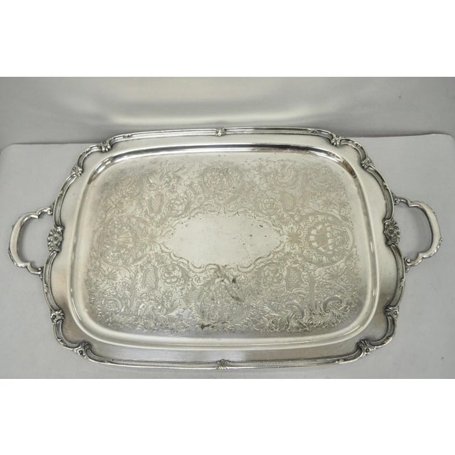 Vintage 1847 Rogers Bros "Remembrance" 9898 Silver Plated Serving Platter Tray For Sale - Image 16 of 16